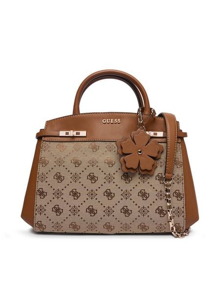 Guess Torebka Melinda HWJP99 02060 Brązowy. Brązowe kuferki Guess, z aplikacjami, ze skóry, bez dodatków. Za 396,99 zł.