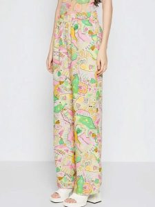 Monki Spodnie ze wzorem rozmiar: XL. Spodnie z wysokim stanem Monki, bez wzorów, z materiału, z podwyższonym stanem. Za 39,99 zł.