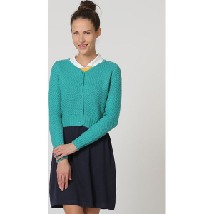 Sweter w kolorze turkusowym. Niebieskie swetry klasyczne marki TrakaBarraka. W wyprzedaży za 79,95 zł.