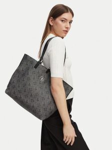 U.S. Polo Assn. Torebka BIUXT8582WVP Czarny. Czarne shopper bag U.S. Polo Assn., bez wzorów, ze skóry, bez dodatków. Za 149,99 zł.