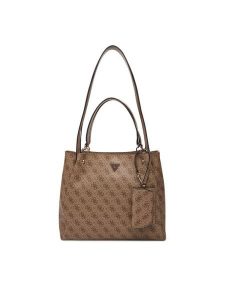 Guess Torebka Lorella Logo HWSG24 84230 Beżowy ciemny. Brązowe torebki klasyczne Guess, z aplikacjami, ze skóry, bez dodatków. Za 634,99 zł.