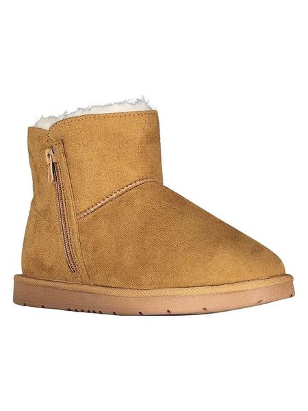 Geographical Norway Botki zimowe "Ozipneige" w kolorze jasnobrązowym rozmiar: 36. Brązowe botki Geographical Norway, na zimę, bez wzorów, z futra, bez obcasa, bez zapięcia. Za 162,87 zł.
