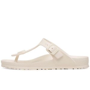 Klapki Birkenstock Gizeh Eva Damskie. Białe klapki Birkenstock, bez wzorów, z materiału, bez obcasa. Za 252,30 zł.