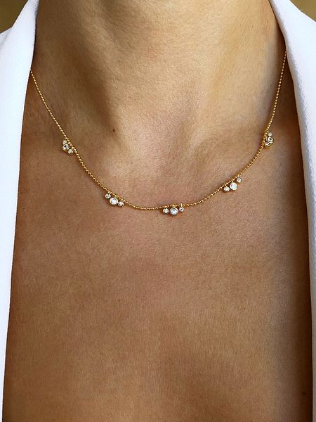 DI GIORGIO Pozłacany naszyjnik z elementami ozdobnymi - dł. 40 cm rozmiar: onesize. Żółte naszyjniki DI GIORGIO, z cyrkonią, pozłacane. Za 183,59 zł.