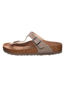 Birkenstock Japonki "Gizeh" w kolorze szarobrązowym rozmiar: 38. Brązowe klapki Birkenstock, bez wzorów, z otwartym noskiem, bez obcasa. Za 274,75 zł.