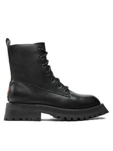 DKNY Trapery Farren K2438890 Czarny. Czarne buty zimowe DKNY, ze skóry, bez obcasa, bez zapięcia. Za 939,99 zł.