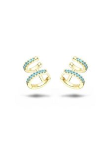 DI GIORGIO Pozłacane kolczyki-kreole z kamieniami ozdobnymi rozmiar: onesize. Żółte kolczyki DI GIORGIO, pozłacane. Za 179,64 zł.