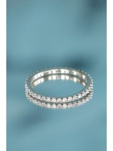 Maison héritage PARIS Złoty pierścionek "Tour Complet Lumineux" z diamentami rozmiar: 56. Szare pierścionki Maison héritage PARIS, z diamentem, złote. Za 2 522,99 zł.