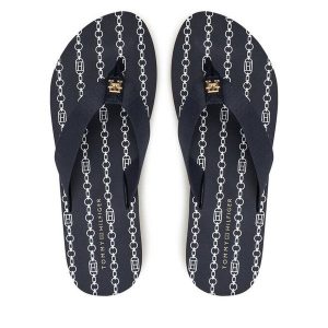 Japonki Tommy Hilfiger. Niebieskie klapki TOMMY HILFIGER, bez wzorów, bez obcasa. Za 149,99 zł.