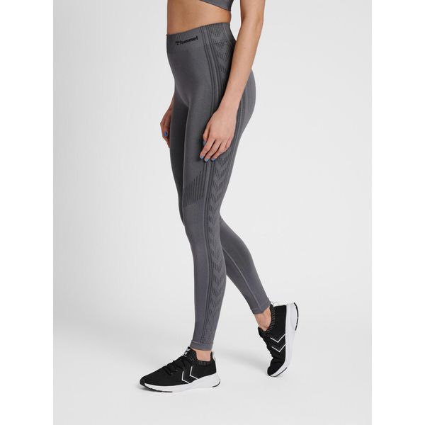 Damskie legginsy mid-rise Hummel Shaping. Szare legginsy Hummel, bez wzorów. Za 125,00 zł.