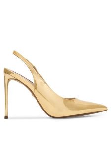 Nine West Sandały AYANA ZL22045-1CC Złoty. Żółte sandały Nine West, bez wzorów, z syntetyku, bez obcasa, na szpilce, bez zapięcia. Za 159,99 zł.