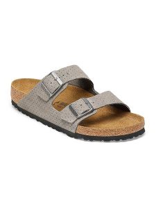 Birkenstock Skórzane klapki "Arizona" w kolorze szarym rozmiar: 37. Szare klapki Birkenstock, bez wzorów, ze skóry, z otwartym noskiem, bez obcasa. Za 447,95 zł.