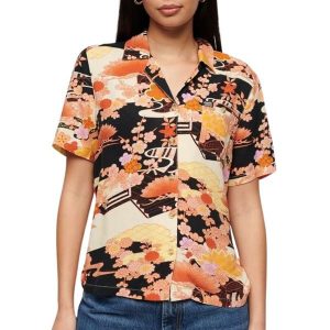 Koszula treningowa damska Superdry Vintage Beach Resort. Brązowe koszule nocne Superdry, bez wzorów, z wiskozy, bez ramiączek. Za 146,05 zł.