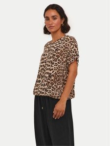Kaffe T-Shirt Amber 10508257 Brązowy Relaxed Fit. Brązowe t-shirty Kaffe, bez wzorów, z wiskozy, bez kołnierzyka, bez ramiączek. Za 199,99 zł.