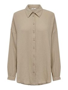 ONLY Koszula "Thyra" w kolorze beżowym rozmiar: XL. Brązowe koszule ONLY, xl, bez wzorów, z bawełny, bez kołnierzyka, bez ramiączek. Za 57,20 zł.