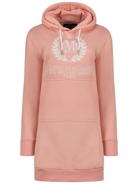Maison Montaigne Sukienka dresowa "Giqueen" w kolorze szaroróżowym rozmiar: S. Różowe sukienki Maison Montaigne, s, bez wzorów, z dresówki, bez kołnierzyka, bez ramiączek, mini. Za 96,60 zł.