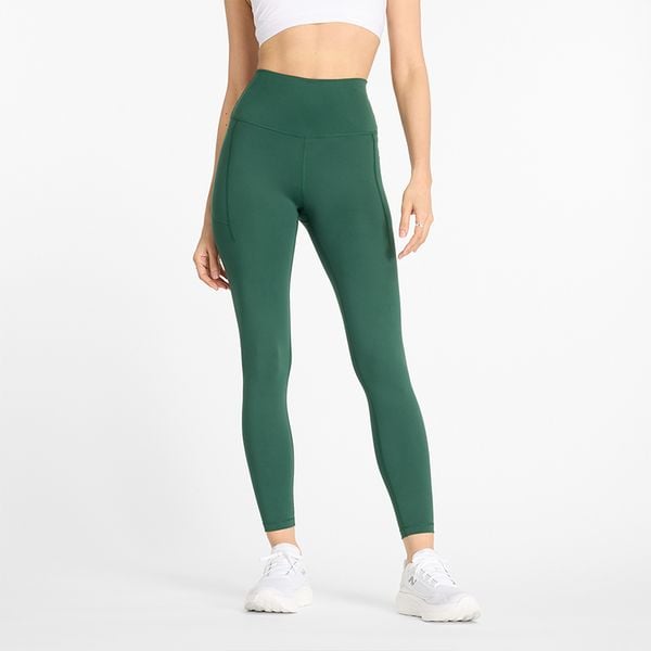 Legginsy damskie New Balance WP41124NWG – zielone. Zielone legginsy New Balance, bez wzorów, z materiału, z podwyższonym stanem. Za 149,99 zł.