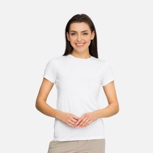 T-shirt damski VIKING Lenta Bamboo Light Lady. Białe t-shirty Viking, bez wzorów, bez kołnierzyka, bez ramiączek. Za 139,90 zł.