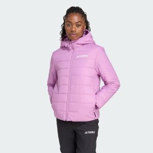 Kurtka z kapturem z ociepleniem Terrex Multi Essentials CLIMAWARM. Fioletowe kurtki ADIDAS, uniwersalny, bez wzorów, z puchu, z kapturem. Za 439,00 zł.