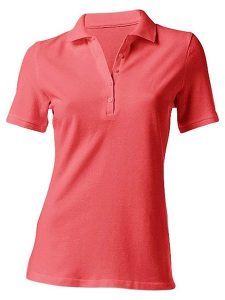 Heine Koszulka polo w kolorze koralowym rozmiar: 38. Czerwone bluzki Heine, bez wzorów, bez kołnierzyka, bez ramiączek. Za 43,99 zł.