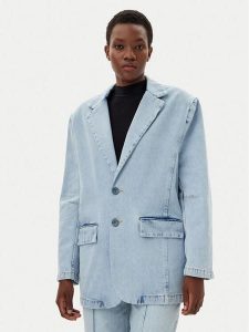 Liu Jo Marynarka UA5210 D4854 Błękitny Relaxed Fit. Niebieskie marynarki i żakiety Liu Jo, bez wzorów, z bawełny. Za 579,00 zł.