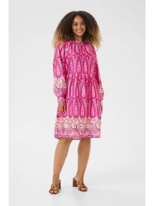 Kaffe Sukienka w kolorze różowym rozmiar: 46. Różowe sukienki Kaffe, bez wzorów, bez kołnierzyka, bez ramiączek, midi. Za 131,43 zł.