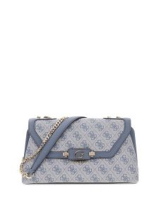 Guess Torebka Lindsey HWSG97 49210 Niebieski. Niebieskie listonoszki Guess, z aplikacjami, ze skóry, bez dodatków. Za 525,99 zł.