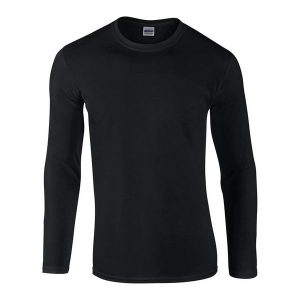 Koszulka Z Długim Rękawem Unisex Softstyle Dla Dorosłych. Czarne bluzki GILDAN, xl, bez wzorów, sportowe, bez kołnierzyka, bez ramiączek. Za 65,99 zł.