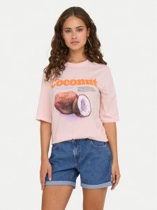 ONLY T-Shirt Phoebe 15351369 Różowy Regular Fit. Czerwone t-shirty ONLY, s, bez wzorów, z bawełny, bez kołnierzyka, bez ramiączek. Za 59,99 zł.