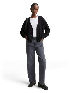 Tom Tailor Dżinsy - Wide fit - w kolorze szarym rozmiar: XXL/L30. Szare jeansy Tom Tailor, z aplikacjami, ze skóry, z podwyższonym stanem. Za 100,75 zł.