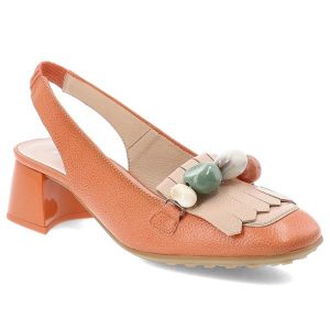 Pomarańczowe Sandały Hispanitas Eleganckie Obuwie Damskie. Brązowe sandały Hispanitas, bez wzorów, z lakierowanej skóry, bez obcasa, na obcasie, bez zapięcia. Za 599,00 zł.