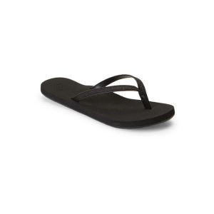 Klapki dla Kobiety NAPILI Czarny. Szare klapki Roxy, bez wzorów, z materiału, bez obcasa. Za 89,99 zł.