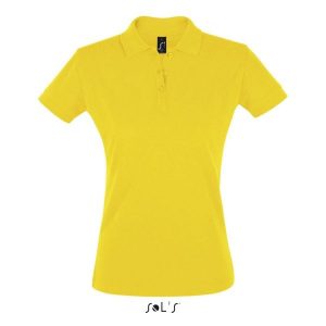 Damska koszulka polo Sol's Perfect. Żółte bluzki SOL'S, s, bez wzorów, bez kołnierzyka, bez ramiączek. Za 109,00 zł.