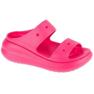 Klapki Crocs Classic Crush Sandal 207670-6ZQ różowe. Czerwone klapki bez wzorów, bez obcasa. Za 306,26 zł.