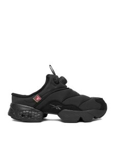 Reebok Klapki EO-INSTAPUMP FURY MULE 100230815 Czarny. Czarne klapki Reebok, bez wzorów, z materiału, bez obcasa. Za 389,99 zł.