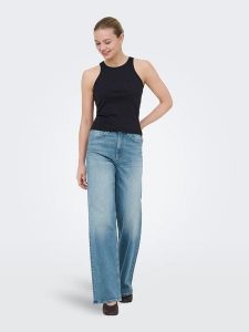 ONLY Top w kolorze czarnym rozmiar: M. Czarne topy ONLY, m, bez wzorów, z bawełny, bez kołnierzyka, bez ramiączek. Za 56,93 zł.