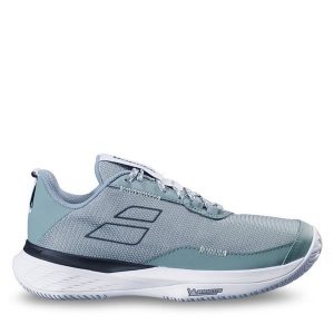 Buty do tenisa Babolat. Zielone buty sportowe BABOLAT, bez wzorów, bez zapięcia, tenisowe. Za 279,99 zł.