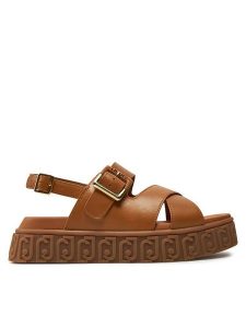 Liu Jo Sandały Lovely Sandal 01 BA4131 P0102 Brązowy. Brązowe sandały Liu Jo, bez wzorów, ze skóry, bez obcasa, na koturnie, bez zapięcia. Za 289,00 zł.