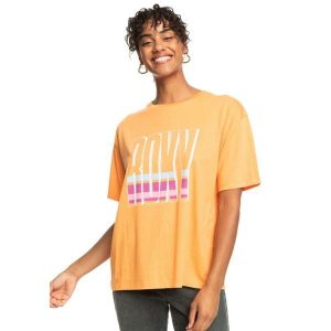 Koszulka turystyczna damska Roxy Sand Under The Sky. Brązowe bluzki Roxy, bez wzorów, z bawełny, sportowe, bez kołnierzyka, bez ramiączek. W wyprzedaży za 59,00 zł.