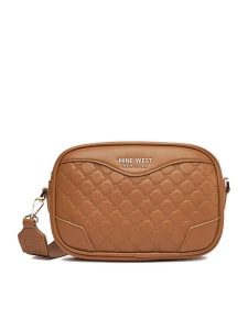 Nine West Torebka CEO-ZOE-I-S241233 Brązowy. Brązowe listonoszki Nine West, bez wzorów, z materiału, bez dodatków. Za 199,99 zł.