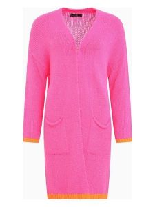 Zwillingsherz Kardigan "Neon & Love" w kolorze różowym rozmiar: onesize. Różowe swetry oversize Zwillingsherz, bez wzorów, bez ramiączek. Za 196,95 zł.