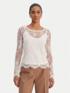 Morgan Bluzka 261-TCITY Écru Regular Fit. Bluzki Morgan, s, bez wzorów, z syntetyku, bez kołnierzyka, bez ramiączek. Za 209,99 zł.