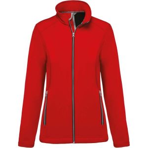 Kurtka damska Kariban Softshell 2 Couches. Czerwone kurtki KARIBAN, bez wzorów, z softshellu, bez kaptura. Za 157,50 zł.