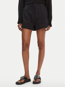 Seafolly Szorty materiałowe Crinkle 55429-SH Czarny Regular Fit. Czarne szorty Seafolly, bez wzorów, z bawełny. Za 219,99 zł.