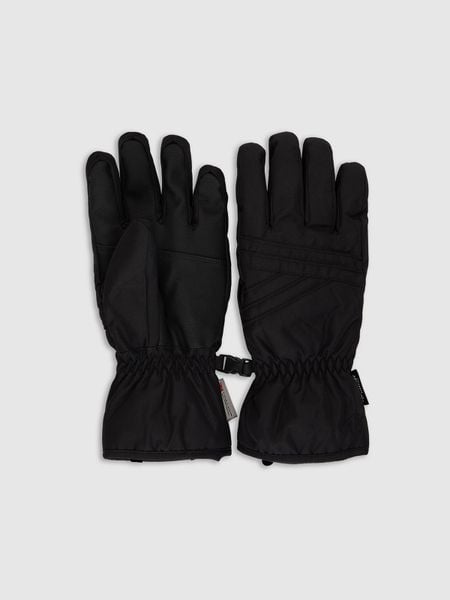 4F Rękawiczki narciarskie Thinsulate membrana 5000 damskie - czarne XL. Czarne rękawiczki 4f, na zimę, bez wzorów, z materiału. Za 149,99 zł.