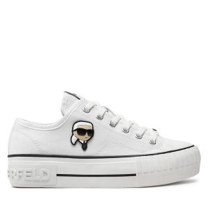 Trampki KARL LAGERFELD. Białe trampki KARL LAGERFELD, bez wzorów, bez zapięcia. Za 349,99 zł.