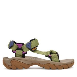 Sandały Teva. Zielone sandały Teva, bez wzorów, bez obcasa, bez zapięcia. Za 519,99 zł.