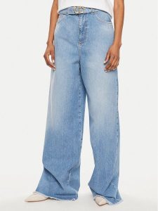 TWINSET Jeansy 241TT2390 Niebieski Wide Leg. Niebieskie jeansy Twinset, bez wzorów, z jeansu. Za 439,99 zł.