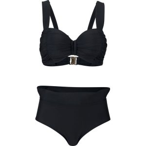 Bikini na fiszbinach (2 części). Czarne bikini bonprix, bez wzorów. Za 129,99 zł.