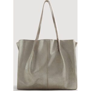 Mango - Torebka skórzana Cesena. Szare shopper bag marki Mango, z bawełny. Za 199,90 zł.